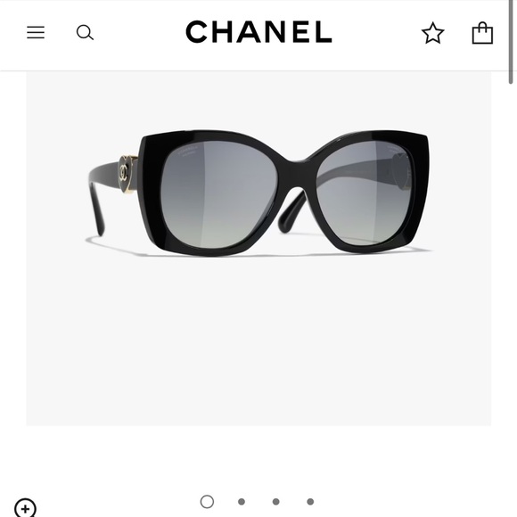 Chanel charming heart large square polarized sunglasses black w/case - Picture 3 of 9